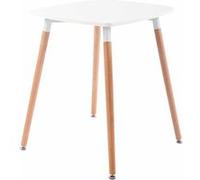 CLP Table Viborg – Table de salle à manger design scandinave, plateau MDF, structure hêtre Blanc 60cm