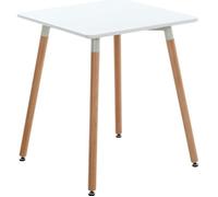 CLP Table De Cuisine Viborg I Table De Salle À Manger Au Design Scandinave pour Le Salon avec Plateau en MDF I Structure en Hêtre, Couleur:Blanc, Taille:60 cm