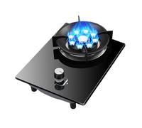 Table De Cuisson À Gaz 1 Brûleur, Cuisinière À Gaz Portable 5 KW, Poêle À Frire Haute Température 9 Cavités, Grille En Fonte Et Verre Trempé, Avec Protection Anti-extinction(LPG)