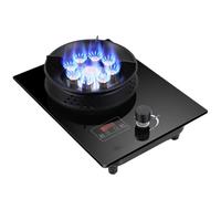Table De Cuisson À Gaz 1 Brûleur, Plaque De Cuisson À Gaz Avec Panneau En Verre Trempé De 5,2 KW, Réglage Du Niveau De Feu, Dispositif De Protection Contre Les Extinctions(LPG)