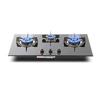 Table de Cuisson à gaz 30,7 X 17,7 Pouces Cuisinière à gaz à 3 brûleurs intégrée Table de Cuisson en Verre trempé Table de Cuisson à gaz avec Protection thermocouple et Facile à ne