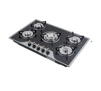 Table de cuisson à gaz, 5 brûleurs indépendants, allumage électronique à impulsion, Comme indiqué