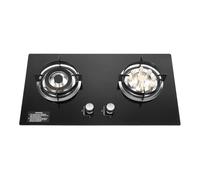 Table de cuisson à gaz à 2 brûleurs, dessus de cuisinière LPG/NG double combustible intégré en verre trempé pour appartement camping-car extérieur