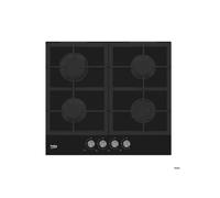 Table de cuisson à gaz - BEKO - HILG642C5SB - Noir - Acier inoxydable - Brûleurs à gaz