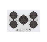 Table de cuisson à gaz - CANDY - CVG74WPW - 5 feux - Verre trempé - Blanc