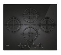Candy Moderna Gas on Glass Plateau de cuisson à gaz 4 feux, verre trempé, grilles lavables au lave-vaisselle, axLxP 0,8 x 59,5 x 51 cm, noir - CVG6DTB