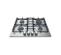 Hotpoint Plaque de cuisson PPH 60G DF/IX – Gaz 4 brûleurs 60 cm Inox commandes avant