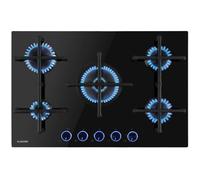 Illuminosa 5 table de cuisson à gaz 5 brûleurs Sabaf vitrocéramique noire