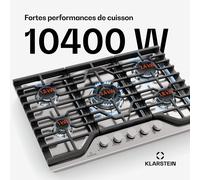 Table de cuisson à gaz Turbocast | Acier inoxydable 304 | 5 brûleurs | Support professionnel en fonte | Brûleur wok