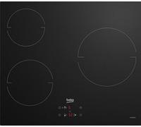 Beko Table à induction HII63400MT – 3 plaques, commandes tactiles, verre trempé