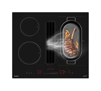 Table de cuisson à induction aspirante 60 cm 4 foyers + hotte intégrée 638m³/h avec kit évacuation plinthe, 7400W, A++