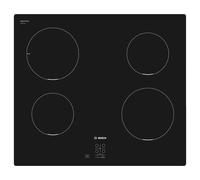 Table de cuisson à induction Bosch série 2 PUG611AA5E à surface plane, quatre brûleurs, noir