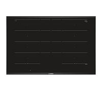 Table de cuisson à induction Bosch Serie 8 PXY875DW4E - 4 plaques de cuisson - Niche - largeur : 75 cm - profondeur : 49 cm moulures facettées avant et arrière, - avec garnitures latérale en acier ino