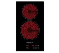 Table de cuisson domino vitrocéramique sans cadre Respekta / 2 zones / 9 niveaux/commande tactile/sécurité enfant/minuteur / 30 cm/noir / KM9131T-19
