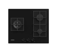 Table de cuisson gaz - ROSIERES - RVG63B4MBB/1 - 3 foyers - Allumage 1 main - Surface en verre