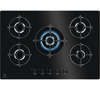 Table De Cuisson Gaz 75cm 5 Feux Noir - EGG75372K | 75 cm, 5 brûleurs à gaz, grilles en fonte