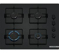 Bosch POP6B6K30, Série 2, Plaque gaz, 4 feux, 60 cm, Verre trempé noir