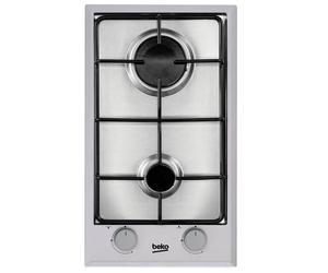 Table de cuisson gaz domino BEKO HDCG32220FX 30 cm 2 brûleurs acier inoxydable avec allumage intégré et sécurité thermocouple Inox