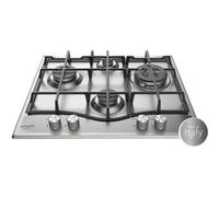 Table de cuisson gaz encastrable HOTPOINT PCN 641 T/IX/HA 60 cm 4 foyers acier inox avec grilles fonte allumage électronique commandes rotatives