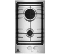 Table de cuisson gaz intégrable Electrolux Domino EGG3322NVX 29 cm Inox 2 brûleurs, grilles fonte, allumage auto et sécurité thermocouple