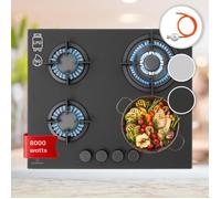 Table de cuisson gaz Firetale 4 feux 60 cm Brûleur en aluminium avec tuyau et réducteur de pression