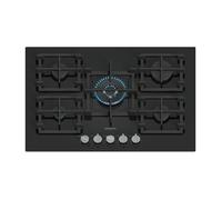 Table de cuisson gaz - SIEMENS - EP7A6QI40 - 75 cm - 5 foyers (Wok 4 kW) - Verre trempé noir
