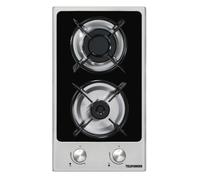 Table de cuisson gaz TELEFUNKEN TKGOG2X - 2 foyers - Noir et Inox - Allumage électronique