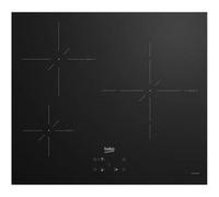 Beko Table de cuisson induction HII63400SMT 60 cm 3 feux 7200 W Noir