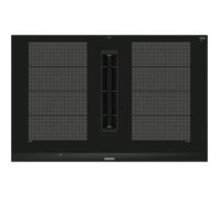 Siemens iQ700 EX875LX67E plaque Noir, Acier inoxydable Intégré 80 cm Plaque avec zone à induction 4 zone(s) Hotte intégrée