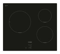 Table de cuisson induction Bosch Série 2 PUC611AA5E 60 cm 3 foyers noire Touch Select 9 niveaux PowerBoost avec minuterie