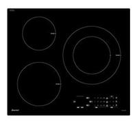 Table de cuisson induction SAUTER 3 zones 7200W L60 P52 cm SPI5361B Revetement verr