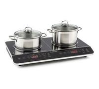 Klarstein Plaque induction portable VariCook Slim 2 feux 3500 W minuterie vitrocéramique noir