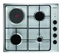 Brandt BPE6411XM - Table de cuisson gaz et électrique - 4 plaques de cuisson - Niche - largeur : 56 cm - profondeur : 49 cm - acier inoxydable