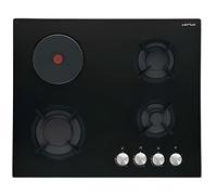 Airlux AV647HBK - Table de cuisson gaz et électrique - 4 plaques de cuisson - Niche - largeur : 55 cm - profondeur : 47 cm - verre noir Verre noir G