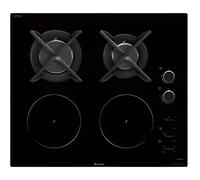 Table de cuisson mixte SAUTER SPI9602BM - 4 éléments - Noir - Induction/Gaz - Grilles fontes-All. 1 main