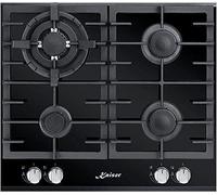 Table de cuisson moderne 60cm autarcique/gaz/fabricant de luxe Kaiser/KCG 6380 Turbo/gaz sur verre noir/vitrocéramique encastrable/4 brûleurs de haute qualité/3,8 kW