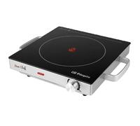 Orbegozo Plaque chauffante portable vitrocéramique PCE5000 – 2000W, inox, thermostat réglable, noire