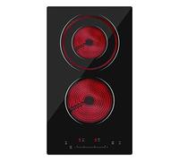 Table de Cuisson Vitrocéramique 2 Feux, Plaque Vitrocéramique 2 Foyers, Double Plaque à Vitroceramique Électrique, 3200W, 29cm, Encastrable, Minuteur Multi-zones (Nouveau)