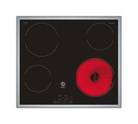 table de cuisson vitrocéramique 60cm 4 feux 6600w noir - 3eb720xr