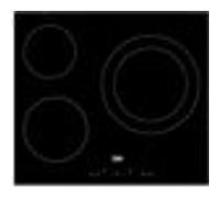 BEKO Table de Cuisson Vitrocéramique 3 Foyers Commandes Sensitives Timer Double Ring