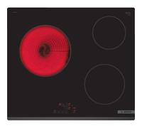 Table de cuisson vitrocéramique Bosch Series 4 PKM63RBB8E 3 zones TouchSelect 5700 W Noir