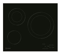 Table de cuisson vitrocéramique INDESIT RI360C - 3 zones - 5700 W - Revêtement verre - Noir