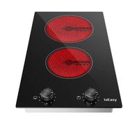 Table de cuisson vitrocéramique - ISEASY - LT2V-30 - 2 zones de chauffage - 1200W/2000W - Commandes ergonomiques