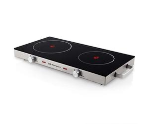 Table de Cuisson Vitrocéramique Portable Orbegozo PCE 6000 - Puissance Totale 2800W - Surface en Ve