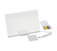 Table De Dessin LED - Tablette D'écriture Fluorescente Lumineuse | Pad De Peinture Acrylique Effaçable Avec Des Stylos De Couleur Et Support | Outil D'art Éducatif Pour Enfants, Maternelle, Scuo