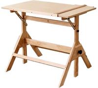 Table de dessin réglable en bois massif 90 x 60 cm avec grand plateau inclinable pour peinture, dessin, travaux manuels et écriture, idéale pour les professionnels et les amateurs