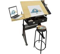 Table de dessin réglable en hauteur - Bureau d'art polyvalent avec dessus pliable pour travaux manuels, dessin et travaux de conception - Parfait pour les artistes, les architectes et les créatifs