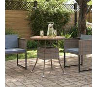 Table de Dîner avec stockage Gris et Acacia 70 x 70 x 73 cm vidaXL