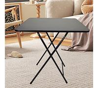 Table de dîner carrée pliable de 60 cm de haut en MDF massif pour la maison, le bureau, l'étude, le bureau d'ordinateur, forte capacité de charge, bonne stabilité pour 4 personnes, noir