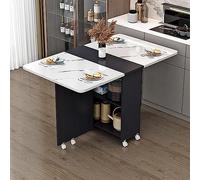 Table de dîner pliable avec 6/8 roues drop leaf 2 rangements Space Saving Dinner Table for Small Kitchen or Living Room (Color : D)